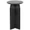 Black Wood Art Deco Carved Arched Pedestal Accent Table Set